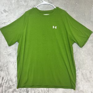 Under Armour Mens Short Sleeve 2XL Loose Heatgear Athletic Green Shirt